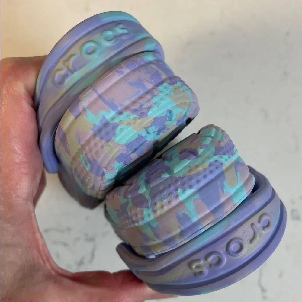 Crocs Classic Marbled Clogs for Kids - Moon Jelly - Toddler 7 Purple Tie Dye